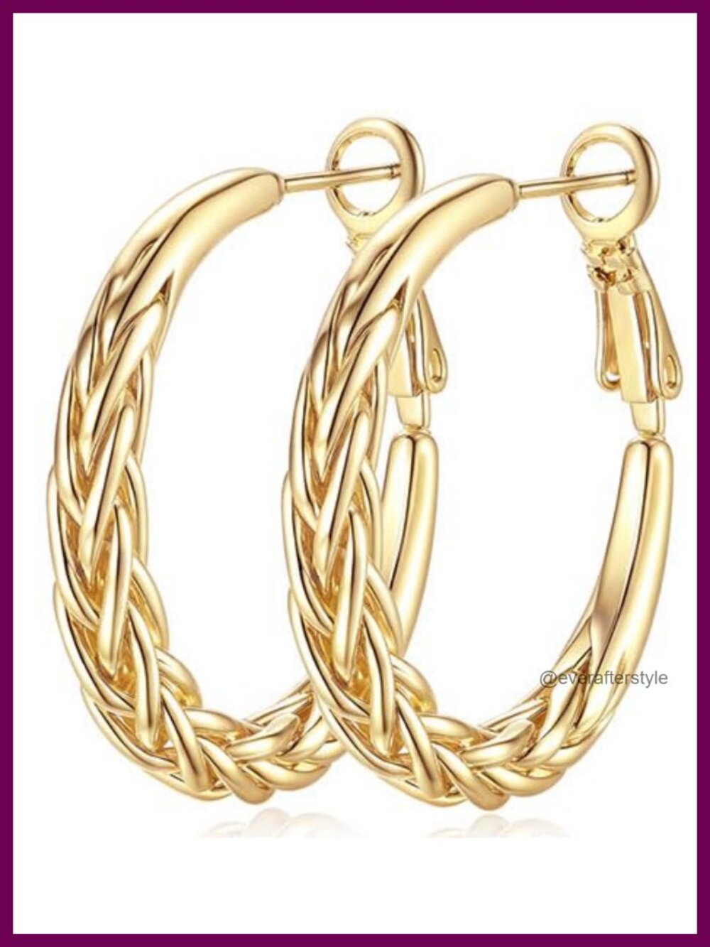 14K Gold Plated Fine Weave Hoop Earrings for Women Hypoallergenic Trendy Jewelry